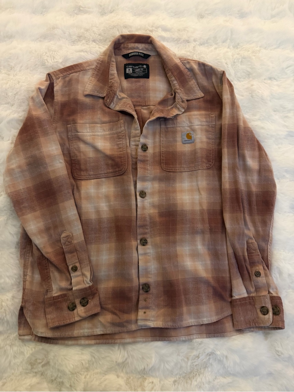 Carhartt Women’s Plaid Lightweight Shirt Jacket - Brown & Cream Tones